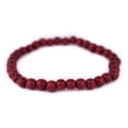 thumbnail image 1 of The Bead Chest Wood Stretch Bracelet, Cherry Red - Stackable Beaded Jewelry, Unisex for Men & Women, 1 of 3