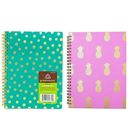 TheBeliever GreenRoom Soft Cover Spiral Fashion Notebook, 5'' x 8'', 100 Pages, 2 Count