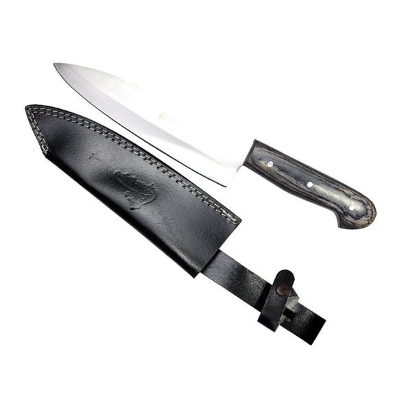 TheBoneEdge 13.5" Black Wood Handle Chef Choice Stainless Steel Kitchen Knife