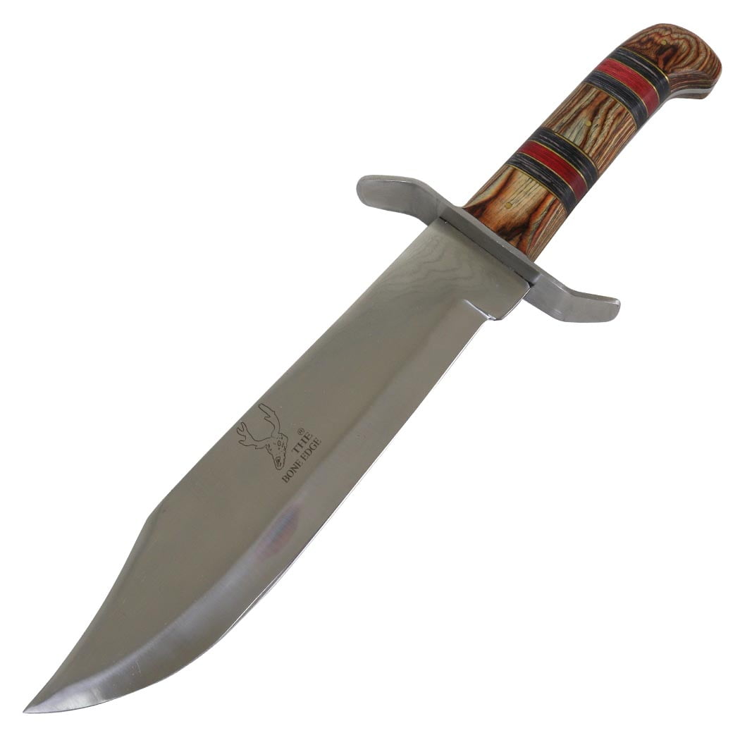 TheBoneEdge 15" Stainless Steel Hunting Knife Outdoor Camping Full Tang Wood Handle 13379