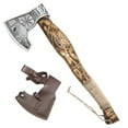 thumbnail image 1 of TheBoneEdge 20" Hand Made Forged Ragnar Viking Axe Ash Wood Handle With Sheath, 1 of 1