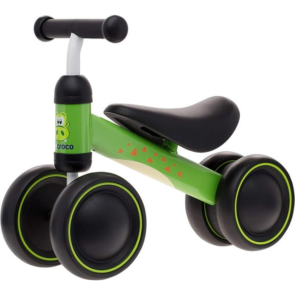 TheCroco Lightweight and Sturdy Kids Balance Bike, Green Dinosaur