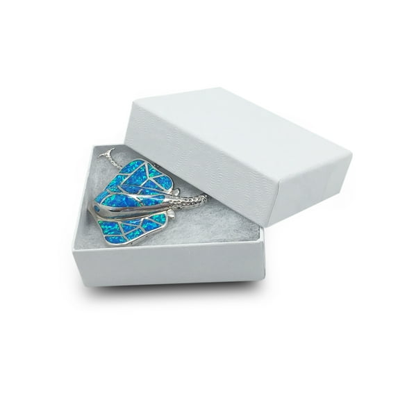 TheDisplayGuys 25-Pack #11 XS Cotton Filled Cardboard Paper Jewelry Box Gift Case - Swirl White (2 1/8" x 1 6/8" x 3/4")