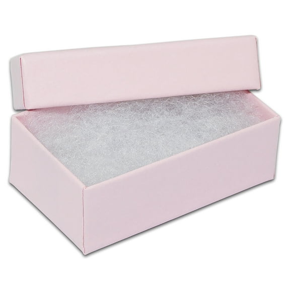 TheDisplayGuys 25-Pack #21 Cotton Filled Cardboard Paper Jewelry Box Gift Case - Pink (2 5/8" x 1 5/8" x 1")
