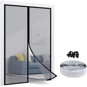 TheFitLife Fiberglass ic Screen Door - Heavy Duty Mesh Curtain with Full Frame Hook and Loop Powerful s That Snap Shut Automatically (48"x83" Fits Door Size up to 46"x82" Max)