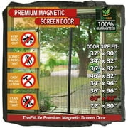 TheFitLife Magnetic Screen Door - Heavy Duty Mesh Curtain with Full Frame Hook and Loop Powerful Magnets That Snap Shut Automatically (62''x81'' - Fits Doors up to 60''x80'', Black)