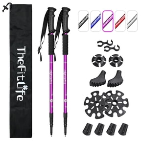 TheFitLife Walking Poles with Carrying Bag 2 Pack with Antishock and Quick Lock System