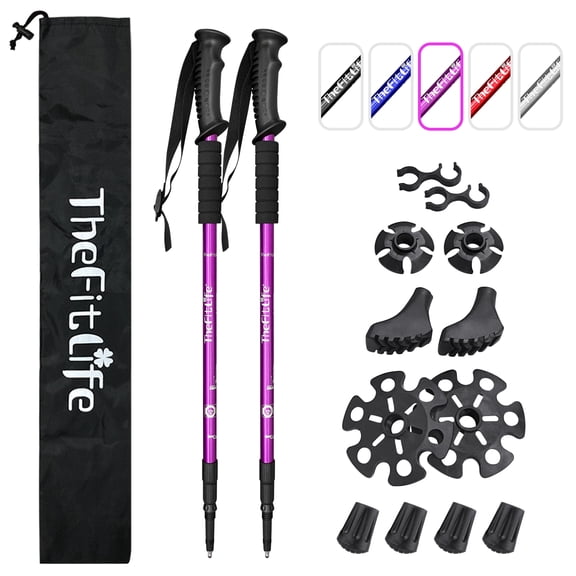 TheFitLife Walking Poles with Carrying Bag 2 Pack with Antishock and Quick Lock System