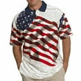 thumbnail image 1 of TheFlagShirt Men's Stars & Stripes Polo T-Shirt, 1 of 2
