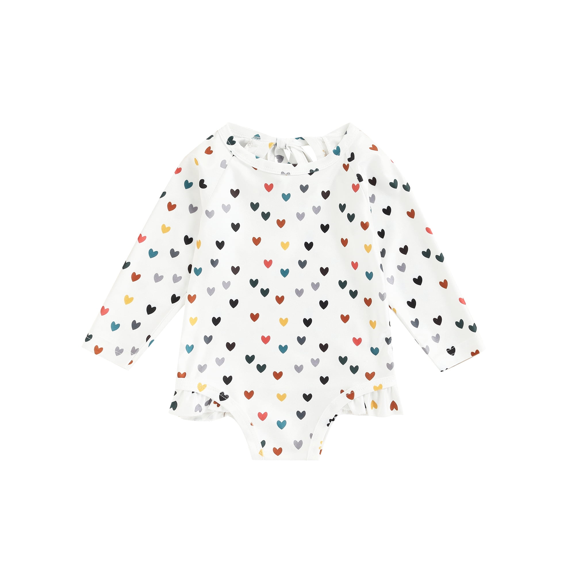 TheFound Baby Toddler Girl Long Sleeve Swimsuit Rashguard Swimwear