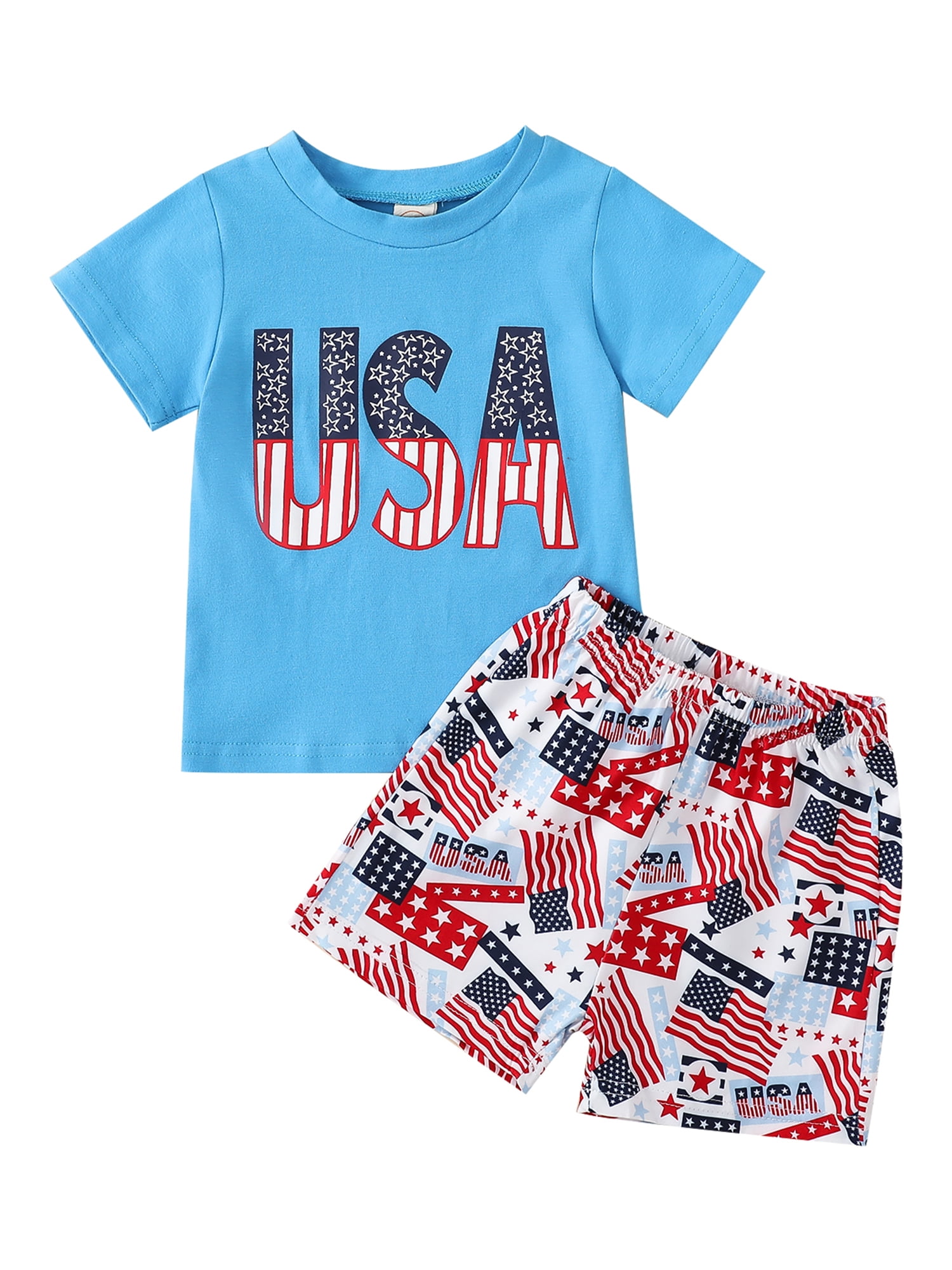 TheFound Independence Day Baby Clothes Suits Letter Print Tops Shorts