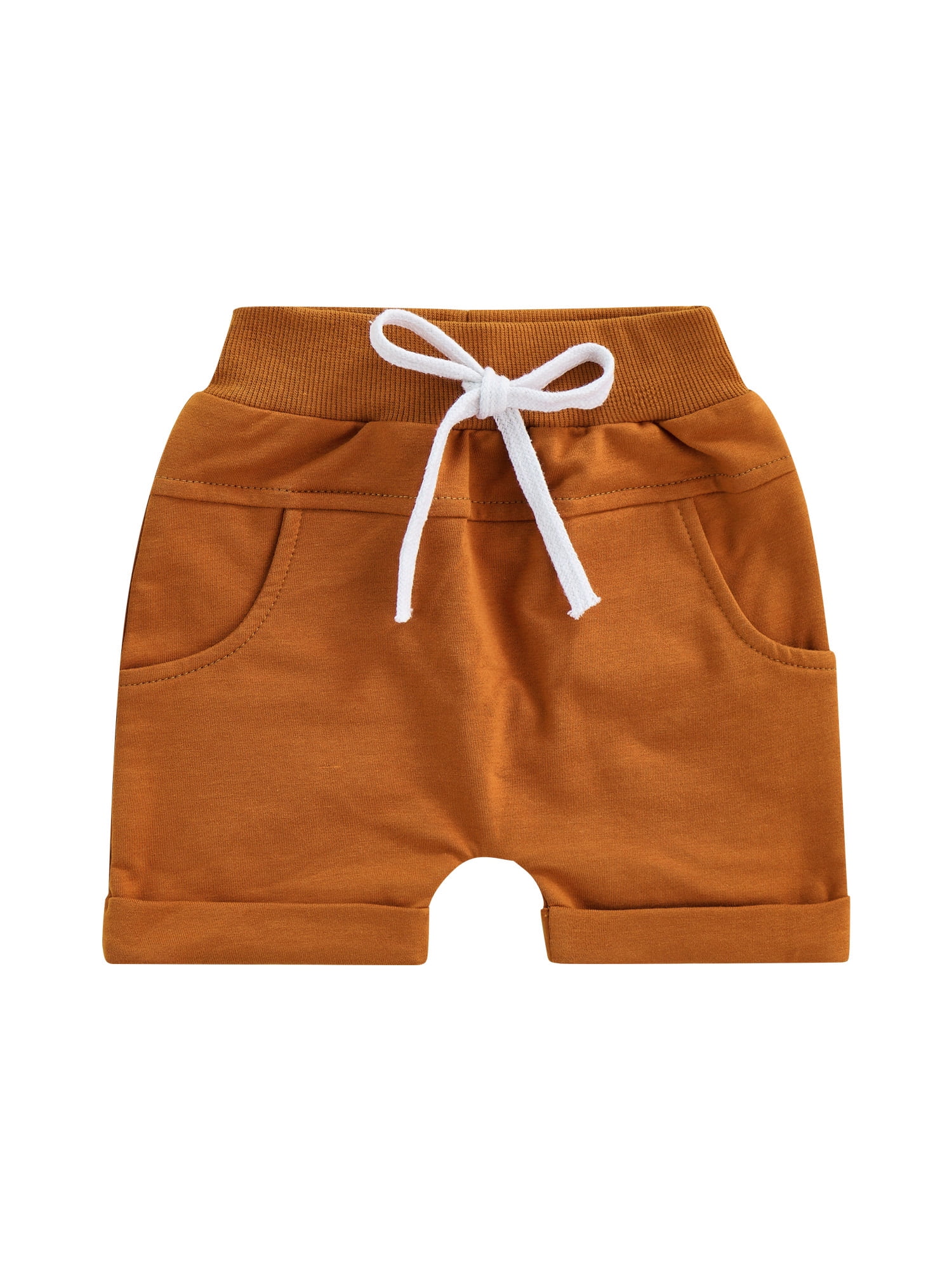 TheFound Toddler Baby Boy Summer Casual Shorts Solid Color Tieup