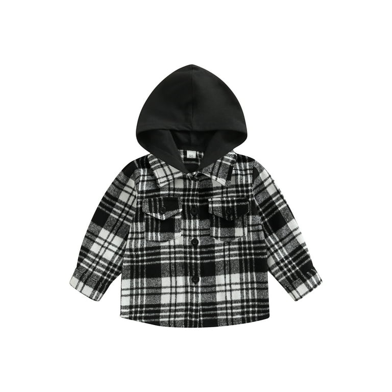 FLANNEL HOODED SHIRT, BABY BOY FLANNEL HOODED SHIRT, BABY BOY
