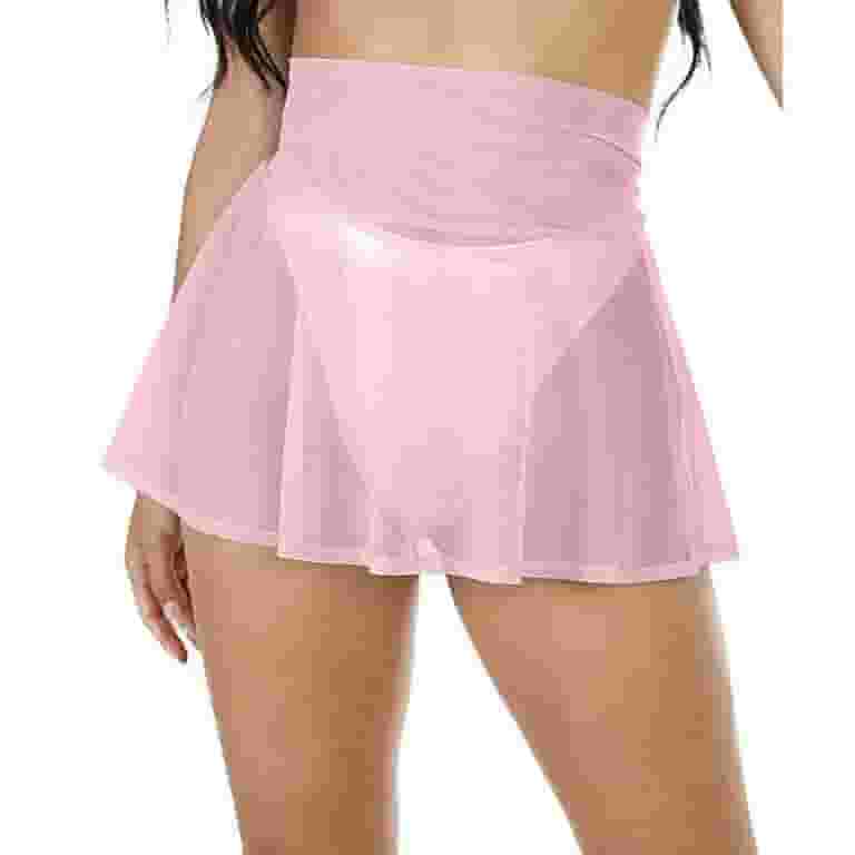 ★TOUT Y EST★ Mesh string mini pink SK08-FPK TheFound Women Sexy Sheer Mesh Mini Skirt High Waist Skater
