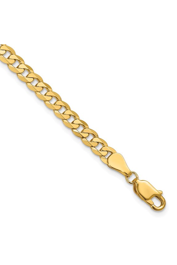 TheJewelryHut 14K 4.75mm Flat Beveled Curb Chain