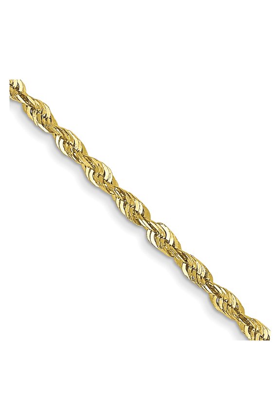 TheJewelryHut Designer 10k 1.5mm Extra-Light D/C Rope Chain