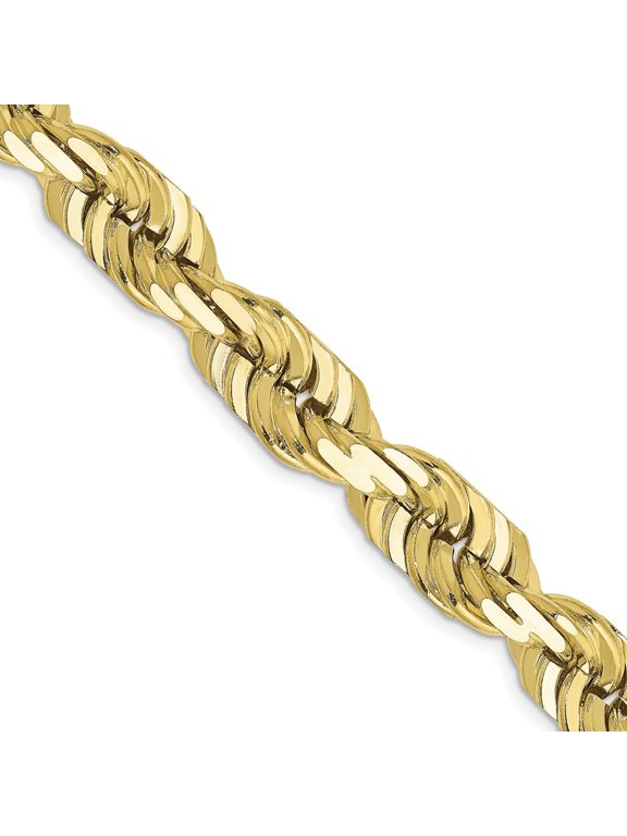 TheJewelryHut Designer 10k 10mm Diamond-cut Rope Chain