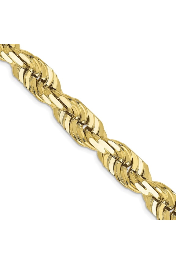 TheJewelryHut Designer 10k 10mm Diamond-cut Rope Chain