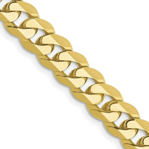 TheJewelryHut Designer 10k 6.75mm Flat Beveled Curb Chain