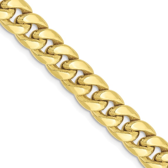 TheJewelryHut Designer 10k 7.3mm Semi-Solid Miami Cuban Chain