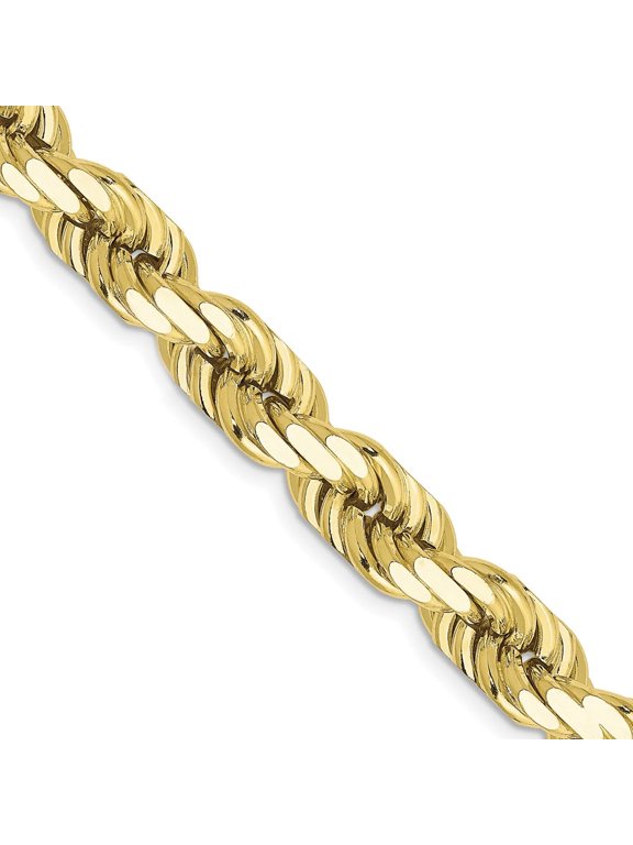 TheJewelryHut Designer 10k 8mm Diamond-cut Rope Chain