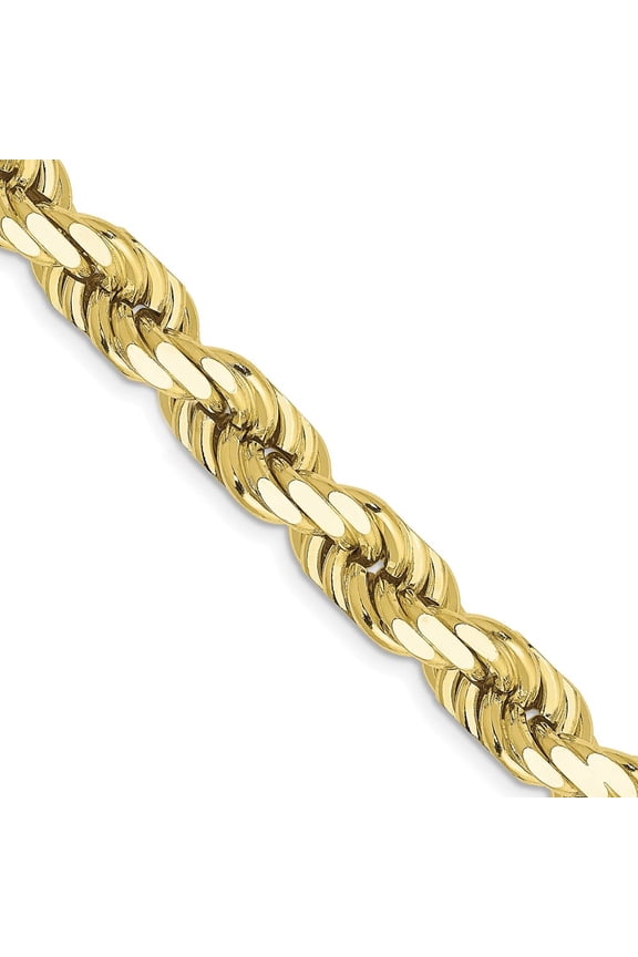 TheJewelryHut Designer 10k 8mm Diamond-cut Rope Chain