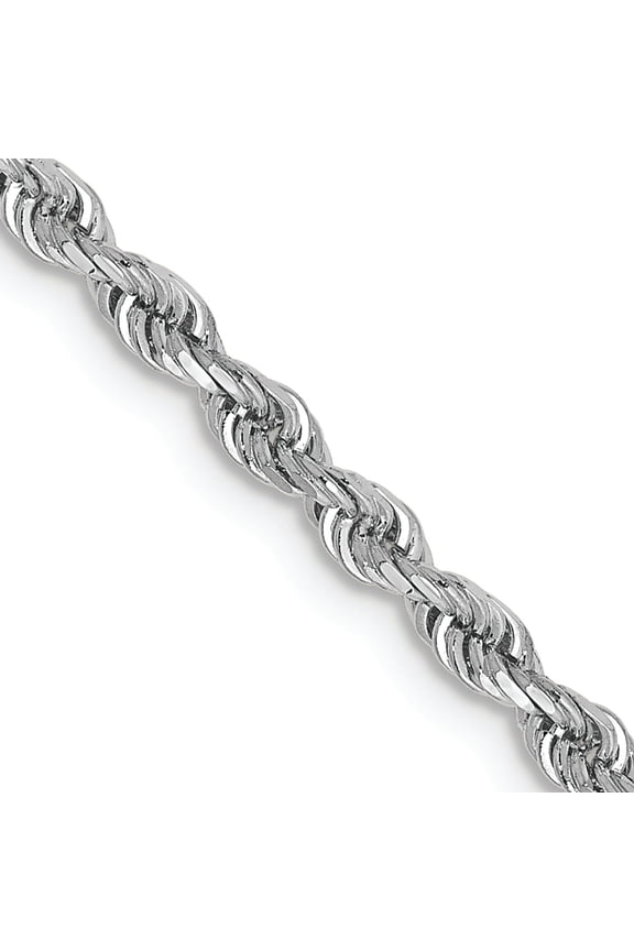 TheJewelryHut Designer 10k White Gold 2.75mm D/C Quadruple Rope Chain
