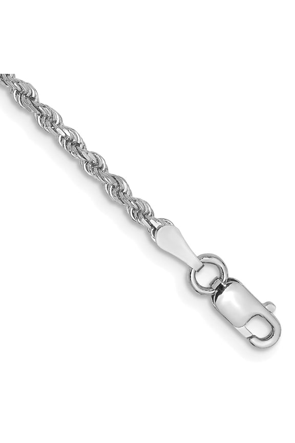TheJewelryHut Designer 10k White Gold 2mm Diamond-cut Rope Chain