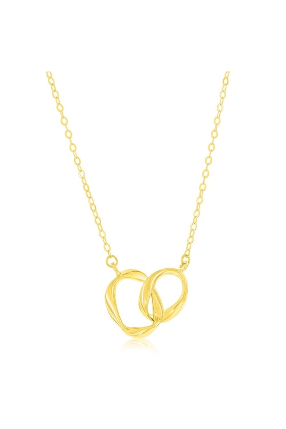 TheJewelryHut Designer 14K Yellow Gold; Double Oval Necklace