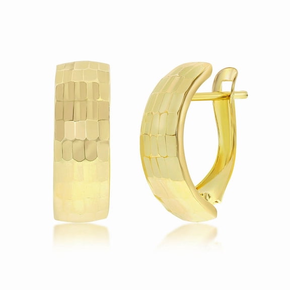 TheJewelryHut Designer 14K Yellow Gold Half Hoop D-C Earrings