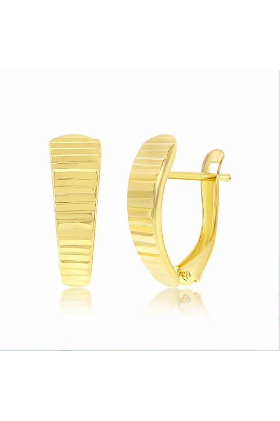 TheJewelryHut Designer 14K Yellow Gold Lined 18mm Hoop Earrings