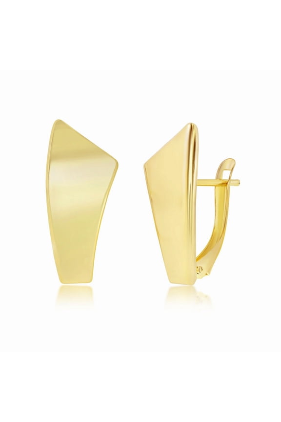 TheJewelryHut Designer 14K Yellow Gold Polished 20mm Geometric Hoop Earrings
