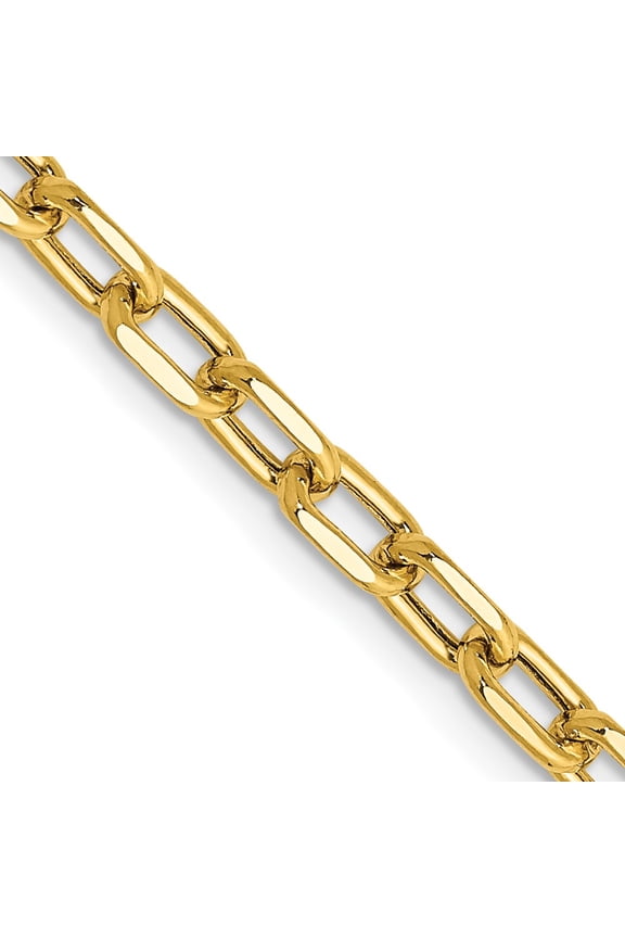 TheJewelryHut Designer 14k 3.7mm Semi-solid D/C Open Link Cable Chain