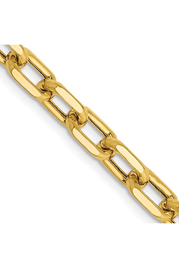 TheJewelryHut Designer 14k 4.9mm Semi-solid D/C Open Link Cable Chain
