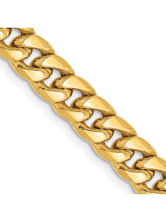 TheJewelryHut Designer 14k 6mm Semi-Solid Miami Cuban Chain