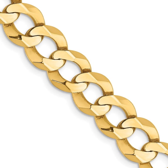 TheJewelryHut Designer 14k 9.4mm Lightweight Flat Cuban Chain
