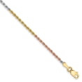 thumbnail image 1 of TheJewelryHut Designer 14k Tri-Color 1.75mm Diamond-cut Rope Chain Anklet, 1 of 2