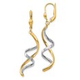 thumbnail image 1 of TheJewelryHut Designer 14k Two-tone Spiral Leverback Earrings, 1 of 1