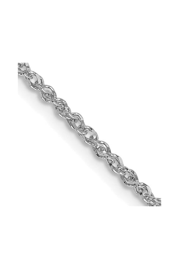 TheJewelryHut Designer 14k White Gold D/C 1.7mm Ropa Chain