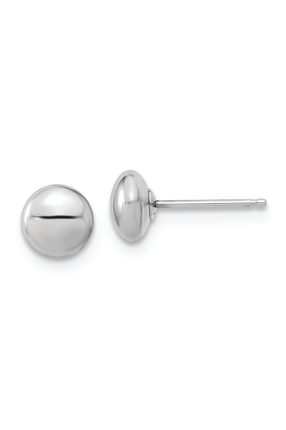 TheJewelryHut Designer 14k White Gold Polished Button Post Earrings