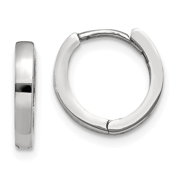 TheJewelryHut Designer 14k White Gold Round Hinged Hoop Earrings