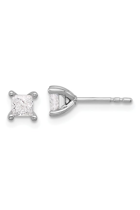 TheJewelryHut Designer 14kw 1/2ct Lab Grown Dia VS+ F+ Princess Comp 4 Prong Stud Earrings