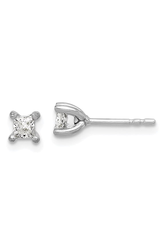 TheJewelryHut Designer 14kw 1/3ct Lab Grown Dia VS+ F+ Princess Comp 4 Prong Stud Earrings