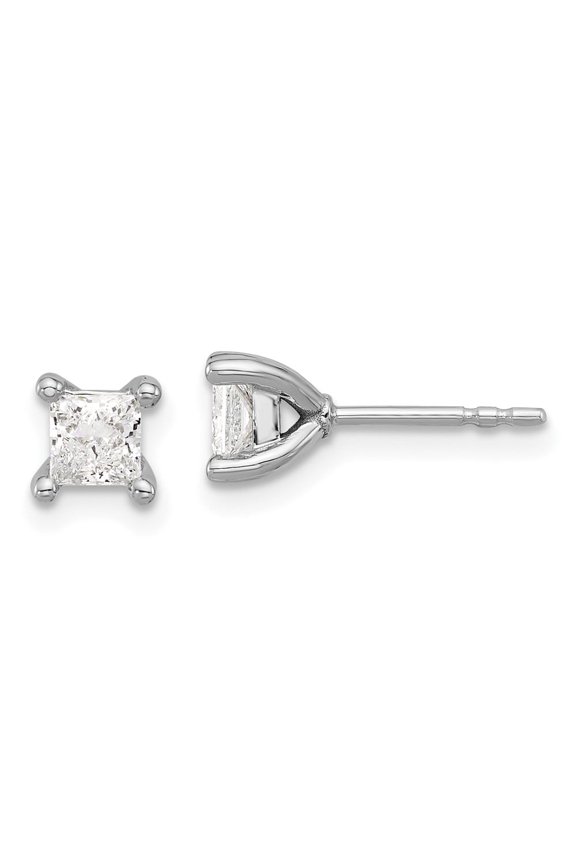 TheJewelryHut Designer 14kw 3/4ct Lab Grown Dia VS+ F+ Princess Comp 4 Prong Stud Earrings