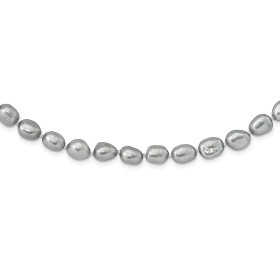 TheJewelryHut Designer 9-11mm Grey Baroque Endless Necklace
