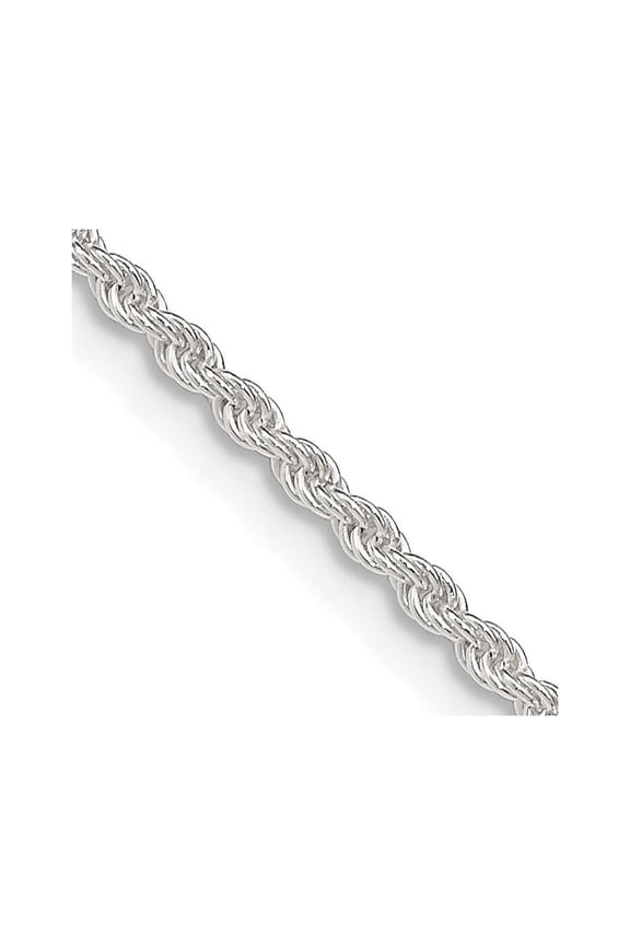 TheJewelryHut Designer Sterling Silver 1.8mm Solid Rope Chain