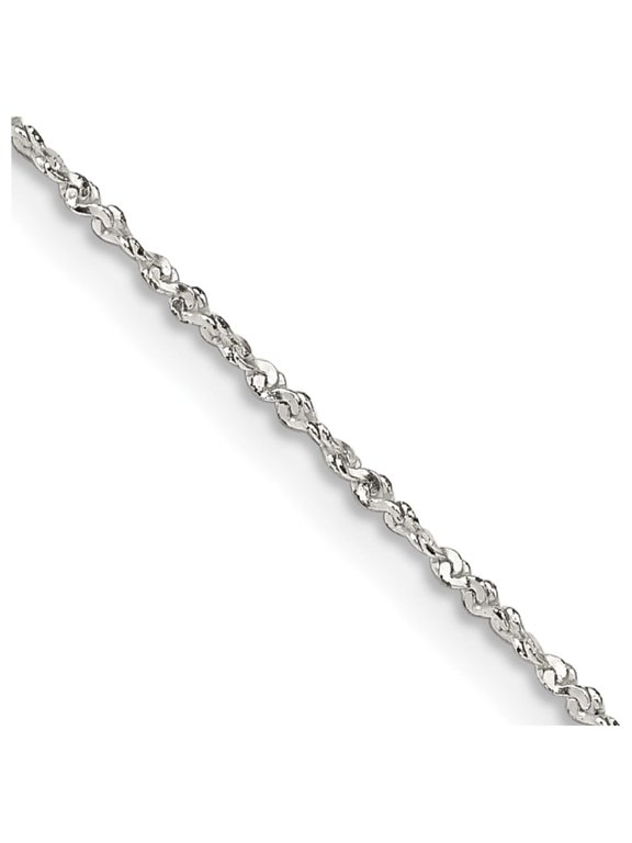 TheJewelryHut Designer Sterling Silver 1mm Twisted Serpentine Chain