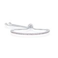 thumbnail image 1 of TheJewelryHut Designer Sterling Silver 2MM Pink CZ 'October Birthstone' Tennis Adjustable Bolo Bracelet, 1 of 2