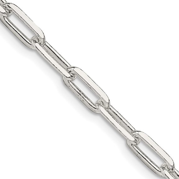 TheJewelryHut Designer Sterling Silver 4.25mm Elongated Open Link Chain