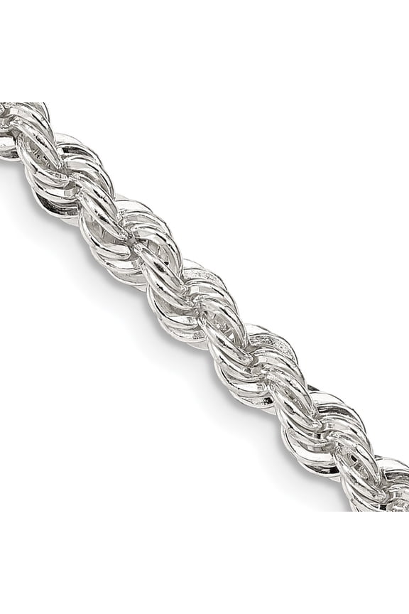TheJewelryHut Designer Sterling Silver 4.3mm Solid Rope Chain